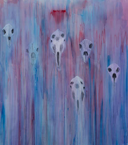 VISITA. Acrylic on canvas, 190 cm x 97 cm, 2016.